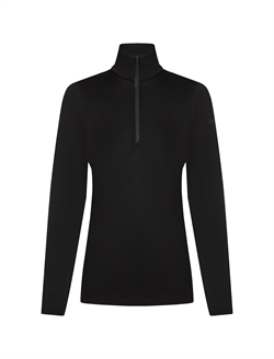 Icebreaker Women's Merino 200 Oasis LS Half Zip - Black - Langærmet uldtrøje